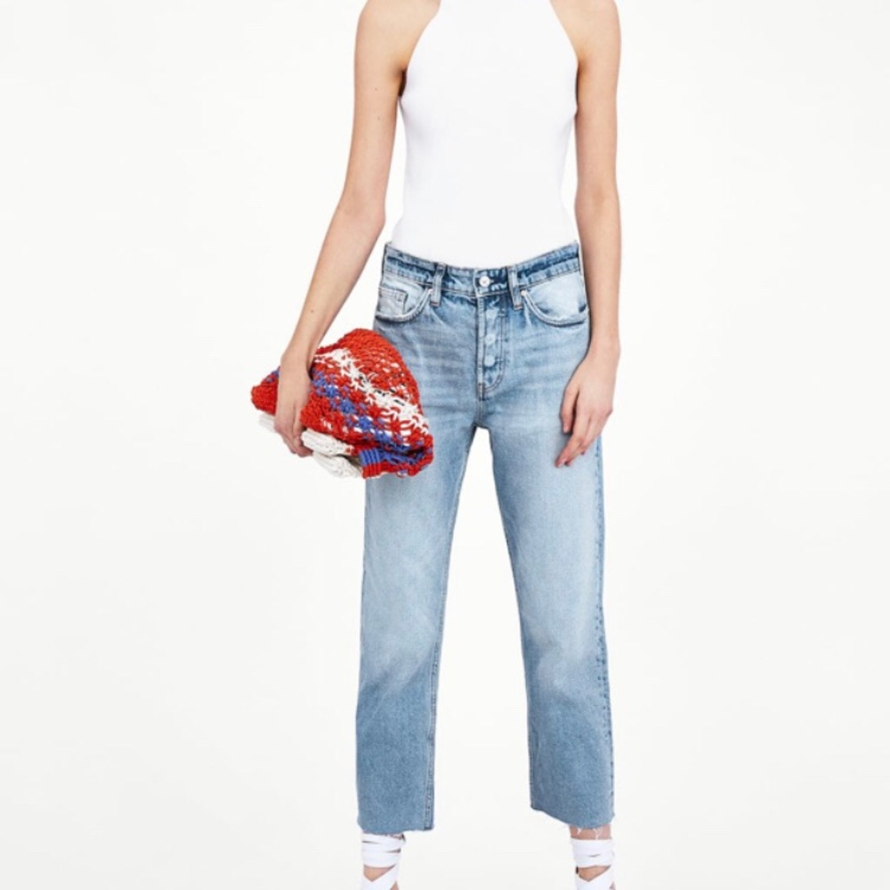 Zara High rise straight leg jeans 27